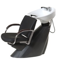 meble fryzjerskie Myjnia Fryzjerska Dallas skay fotela biały z elementami z drewna egzotycznego